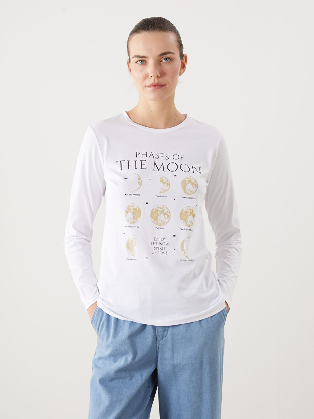 Crew Neck Printed Women's T-shirt -S5KU35Z8-U7E