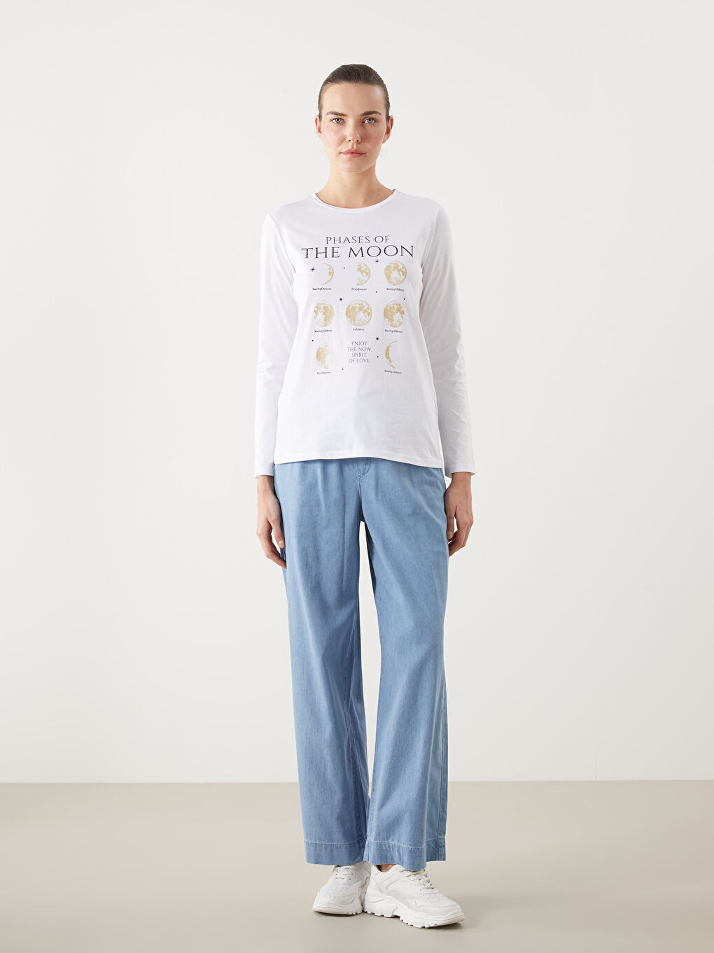 Crew Neck Printed Women's T-shirt -S5KU35Z8-U7E