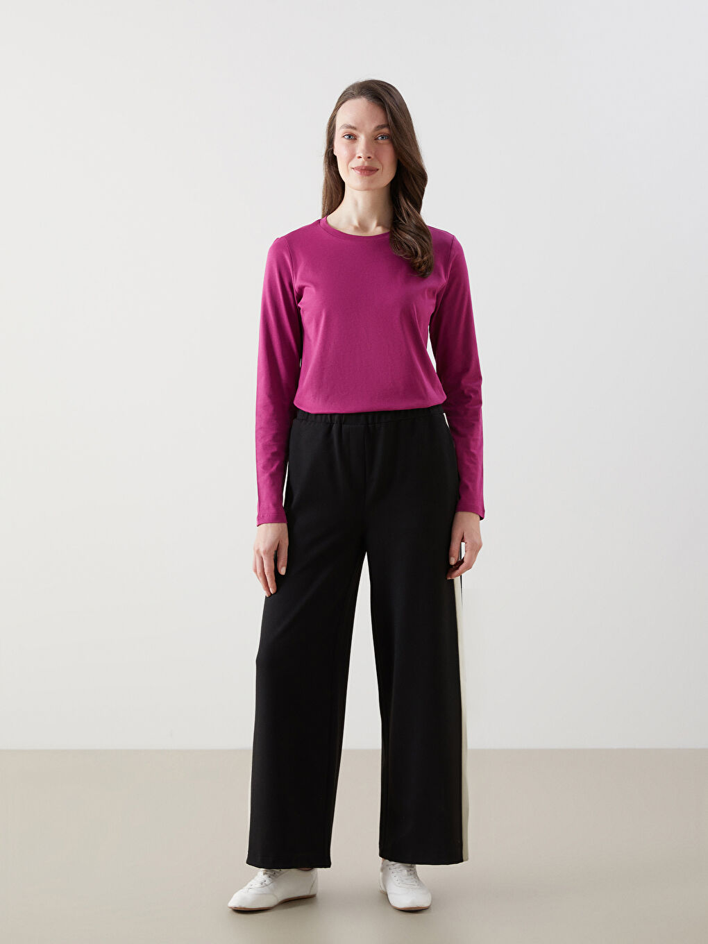 Crew Neck Plain Combed Cotton Women's T-Shirt -S5KU40Z8-HMD