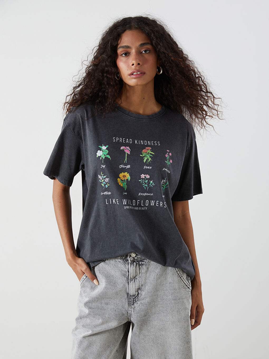 XSIDE Crew Neck Floral Jersey Women's T-Shirt -W54616Z8-VDL