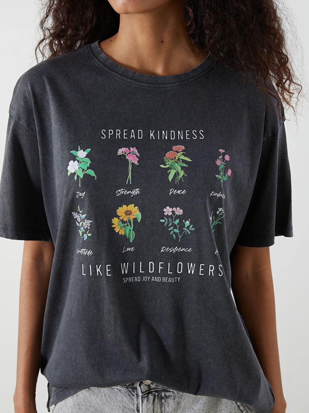 XSIDE Crew Neck Floral Jersey Women's T-Shirt -W54616Z8-VDL