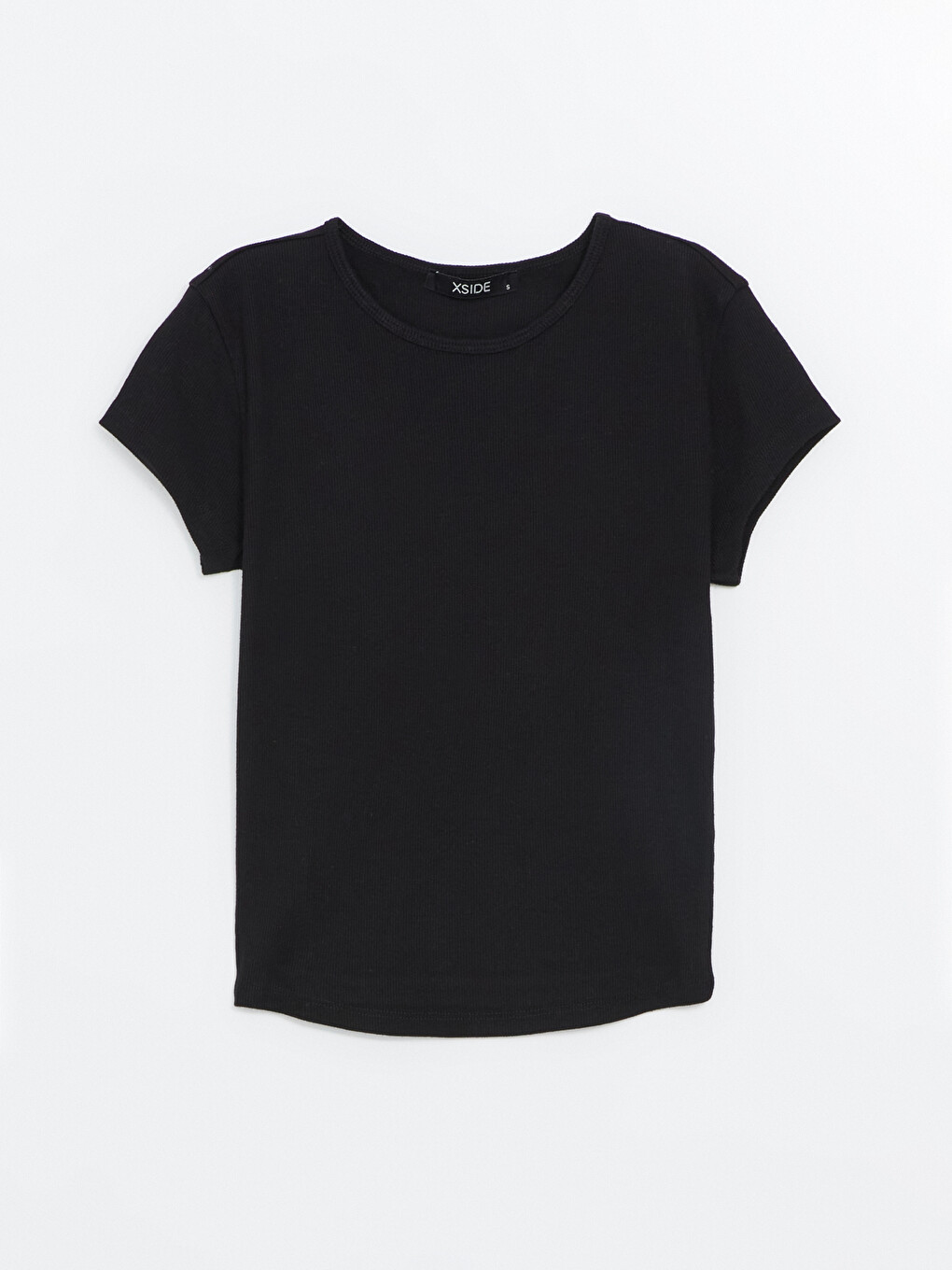Crew Neck Plain Ribbed Women's T-shirt-8