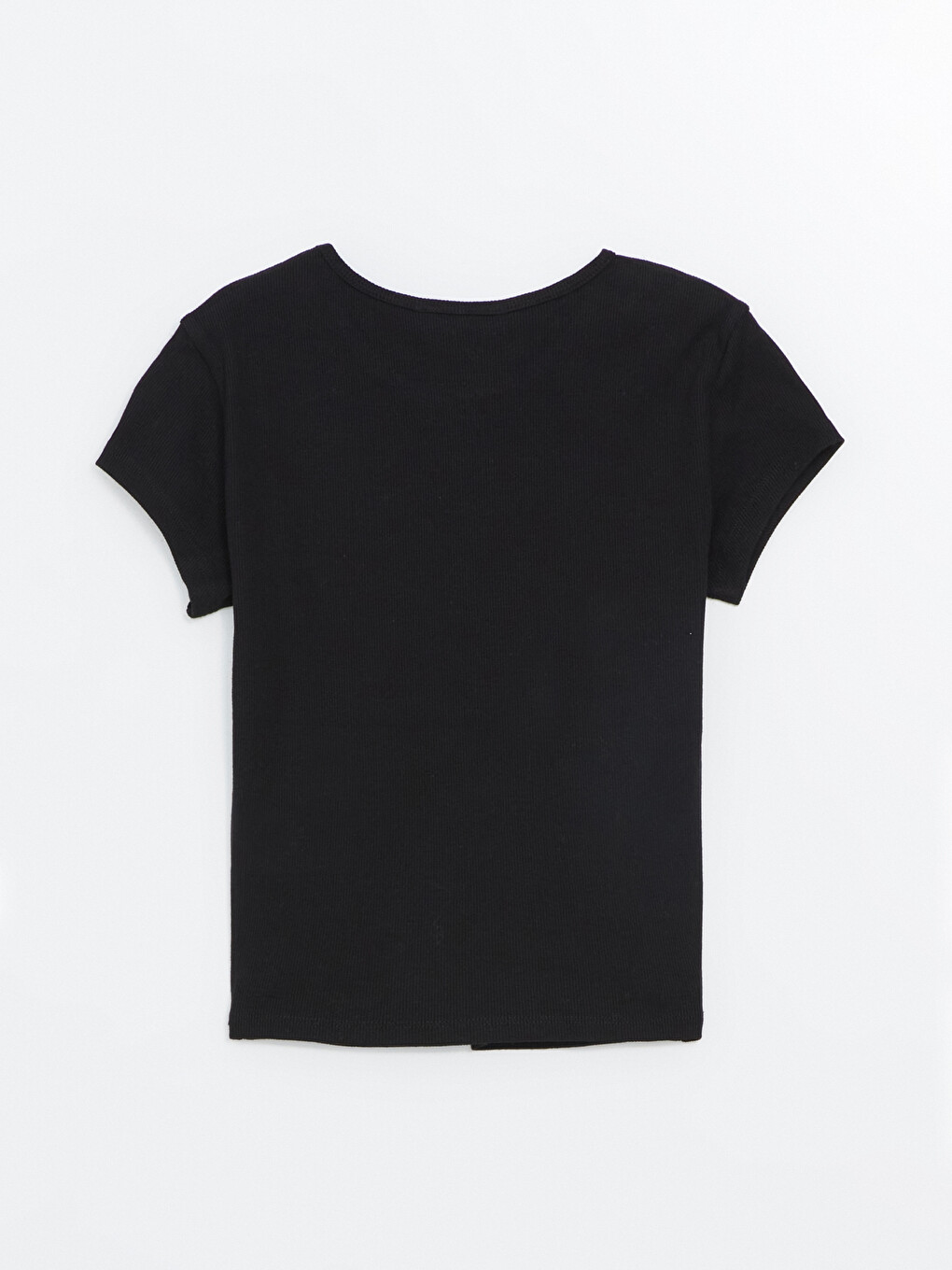 Crew Neck Plain Ribbed Women's T-shirt-9