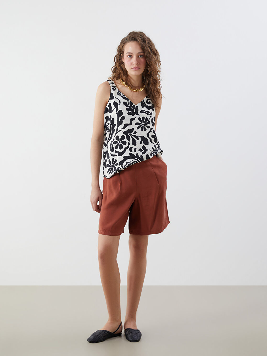 Women's Elasticated Waist Modal Blend Shorts -S5KU69Z8-KJN