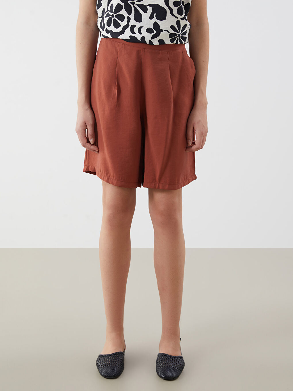 Women's Elasticated Waist Modal Blend Shorts -S5KU69Z8-KJN