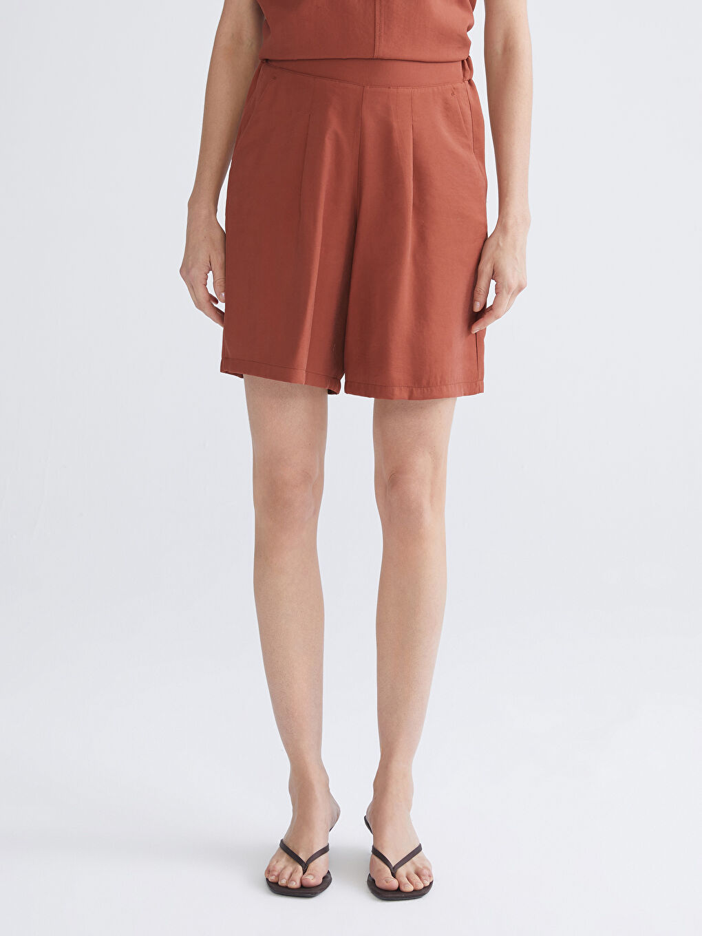 Women's Elasticated Waist Modal Blend Shorts-2