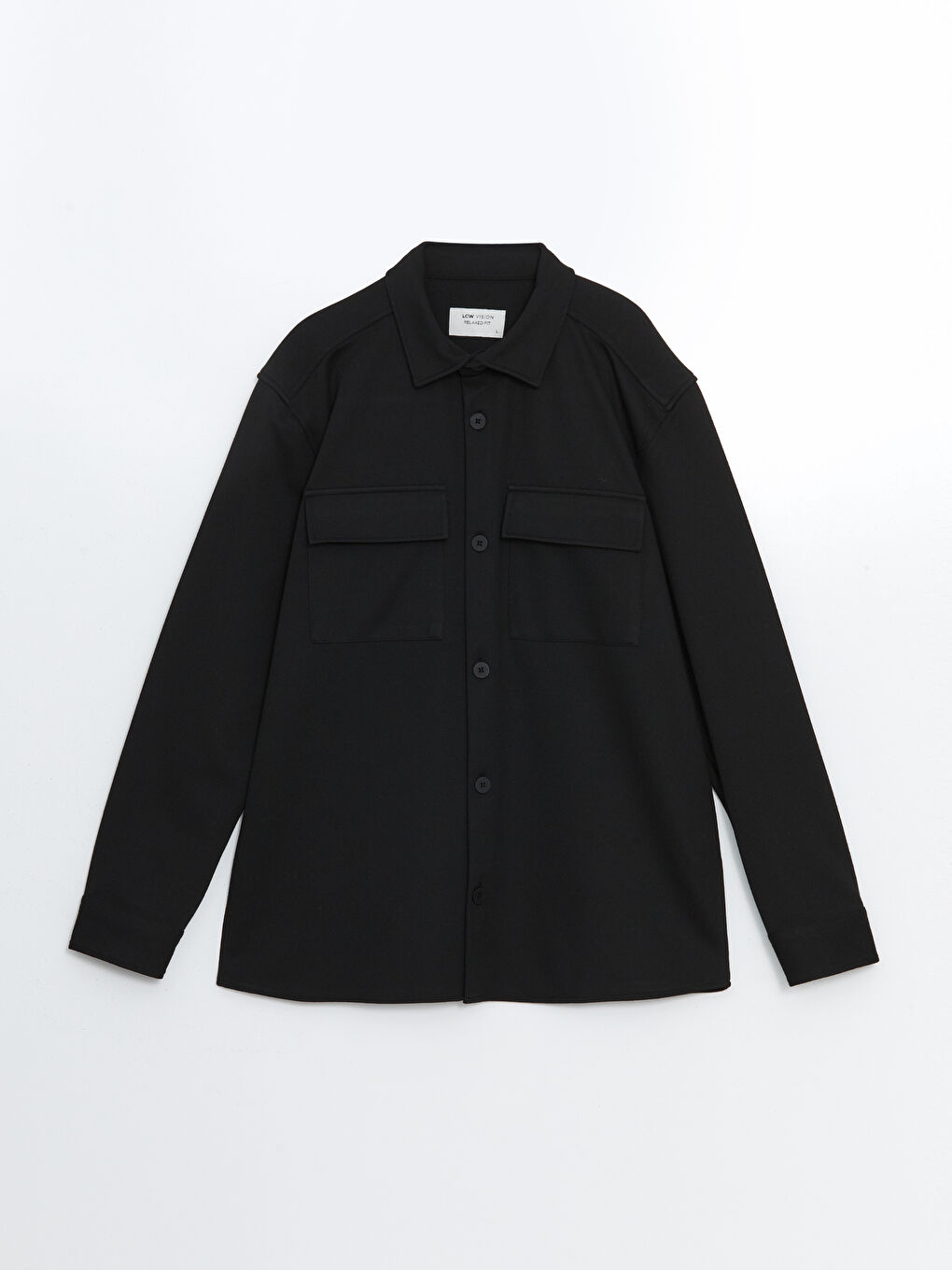 Siyah Regular Fit Uzun Kollu Erkek Gömlek Ceket-12