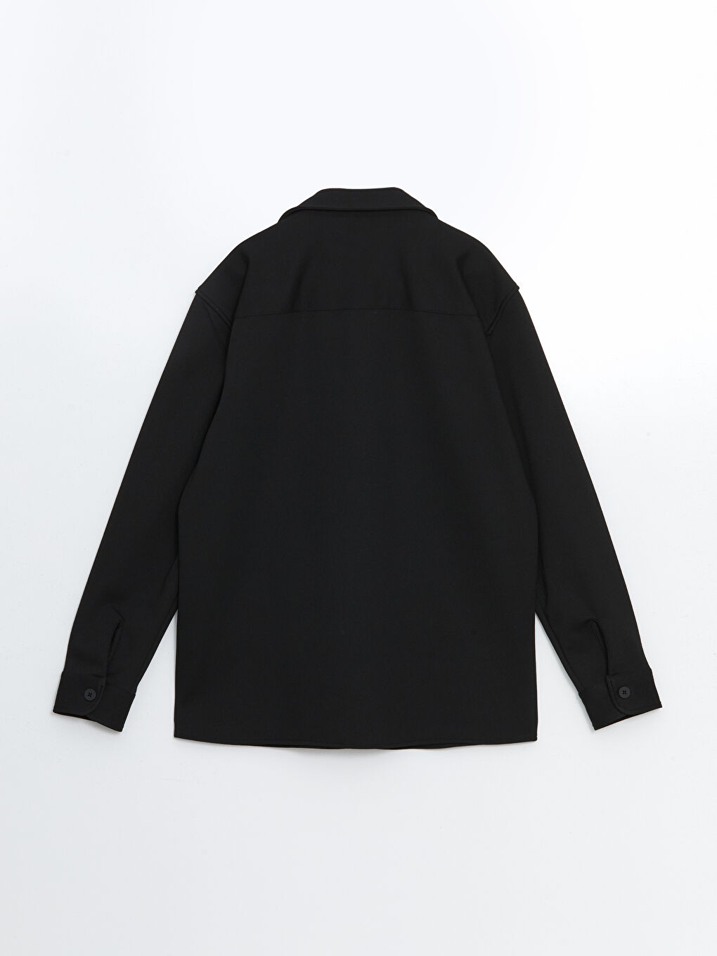 Siyah Regular Fit Uzun Kollu Erkek Gömlek Ceket-13