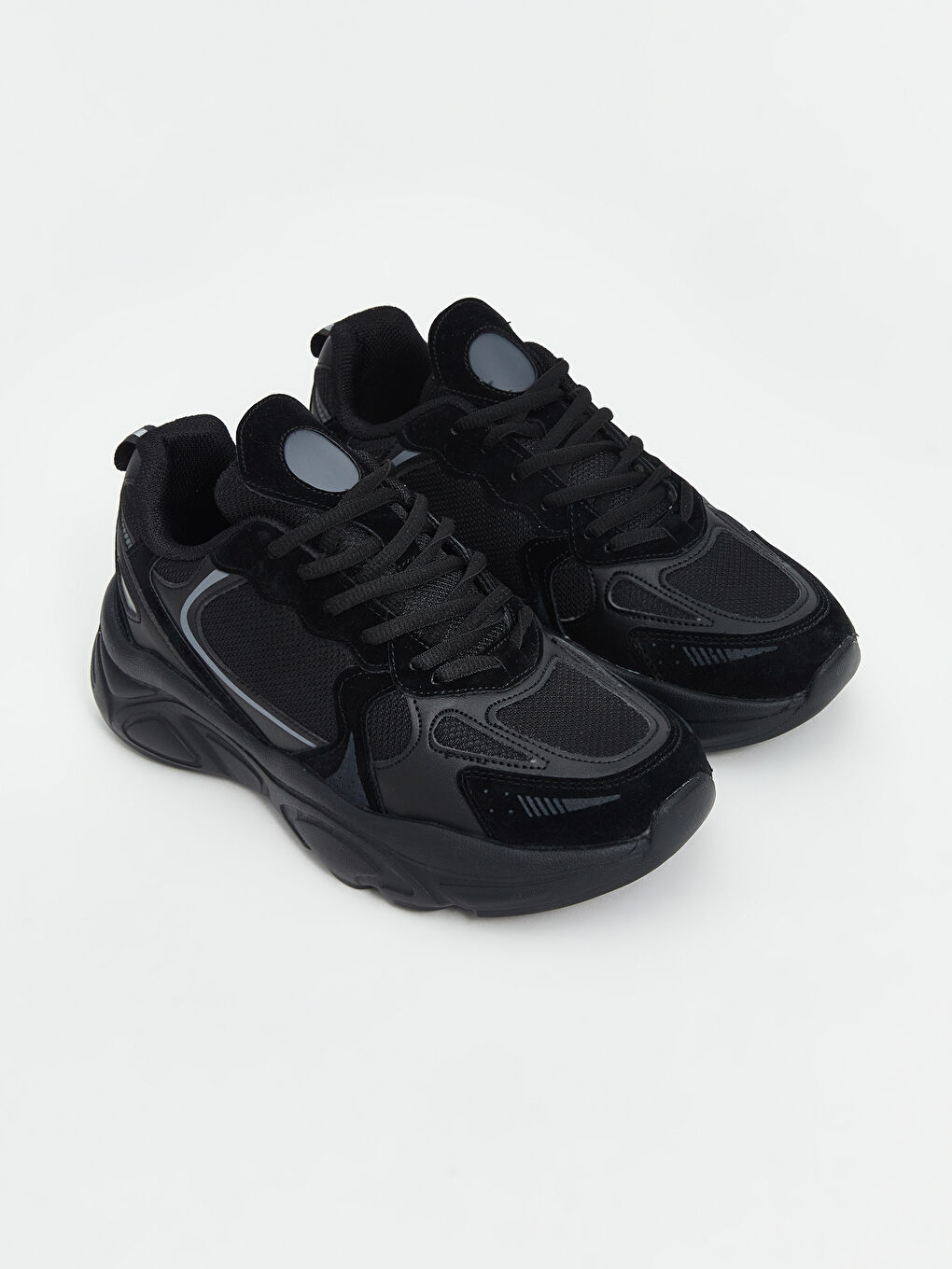 Siyah File Detaylı Erkek Çocuk Spor Ayakkabı