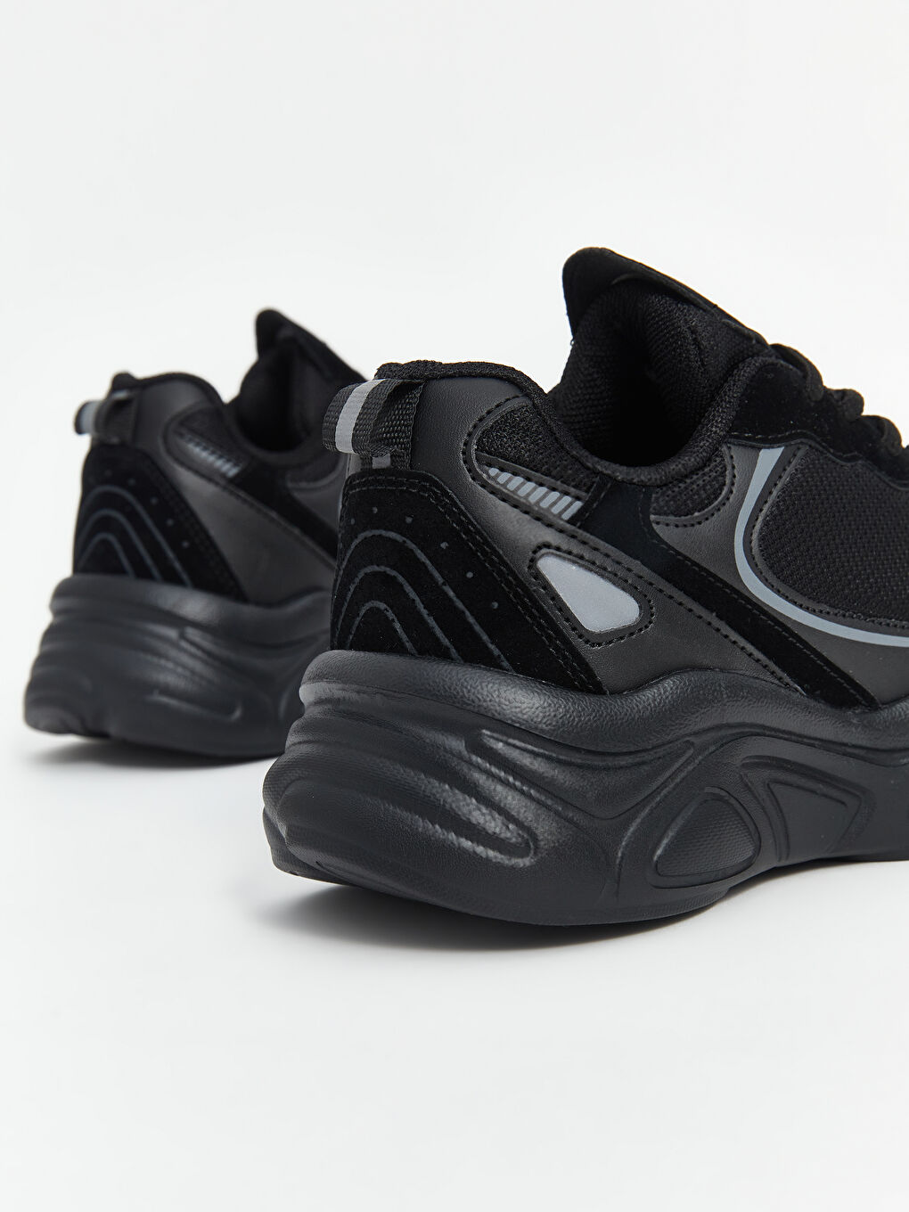 Siyah File Detaylı Erkek Çocuk Spor Ayakkabı-4