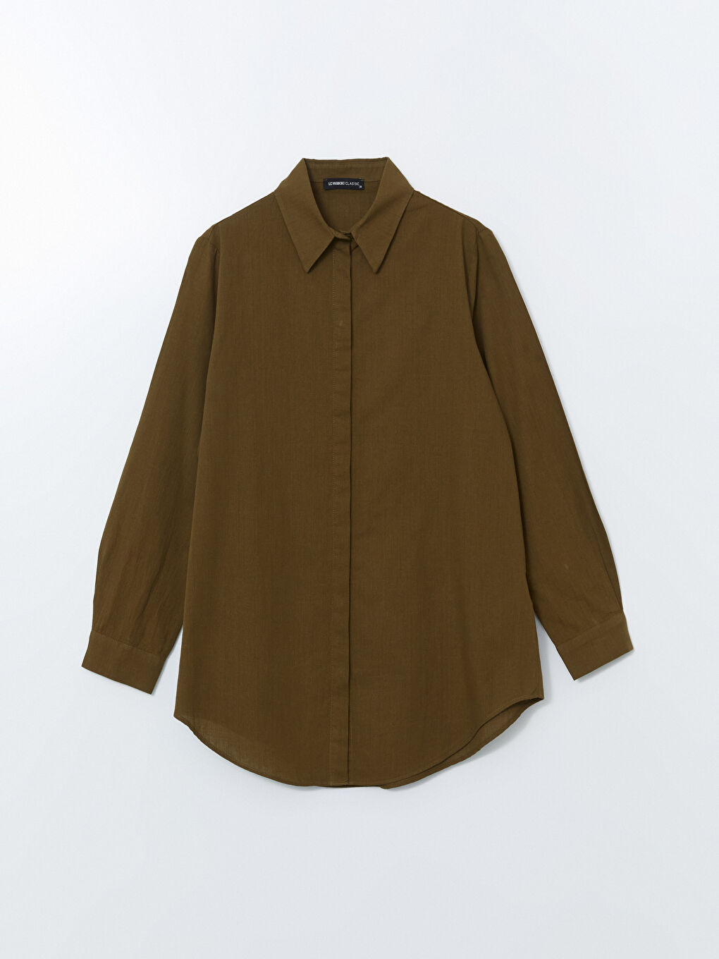 Haki Düz Kadın Gömlek Tunik-4