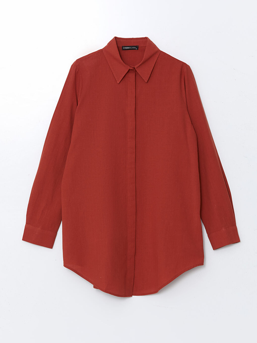 Turuncu Düz Kadın Gömlek Tunik-4