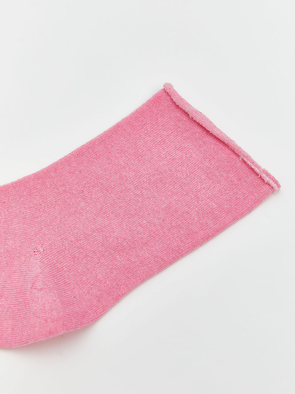 Pembe Kadın Düz Soket Çorap-1