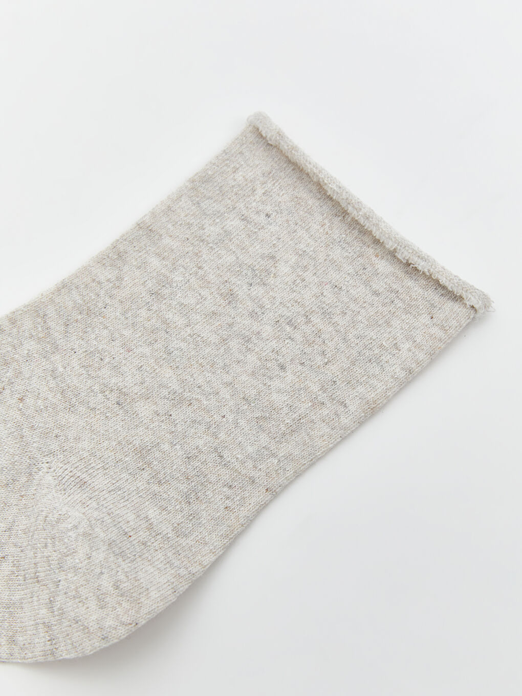 Ekru Kadın Düz Soket Çorap-1