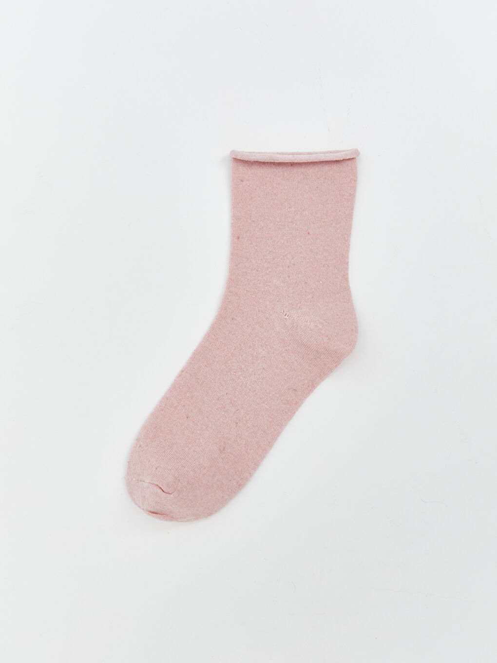 Pembe Kadın Düz Soket Çorap
