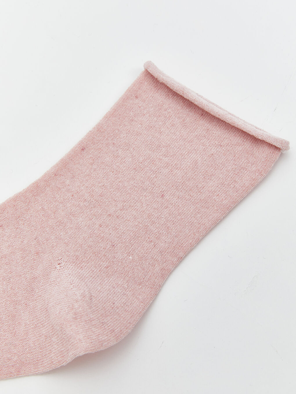 Pembe Kadın Düz Soket Çorap-1