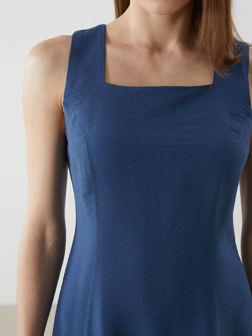 LCW Comfort Indigo Kare Yaka Kadın Elbise - 2