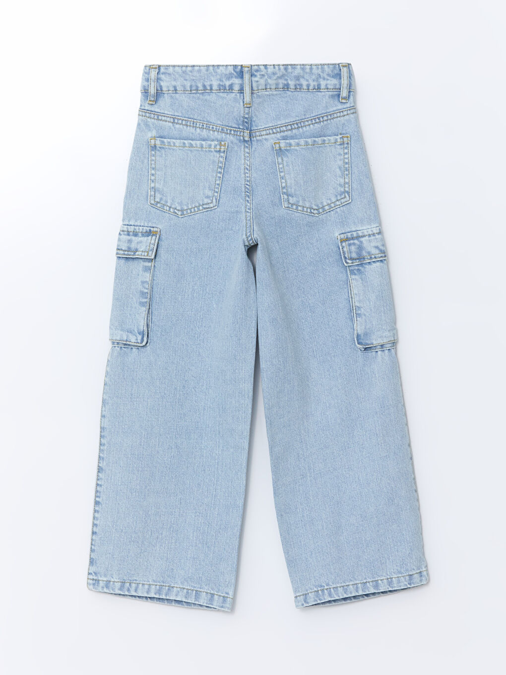 LCW Kids Adjustable Elastic Waist Girls' Cargo Jeans -W54887Z4-V2T