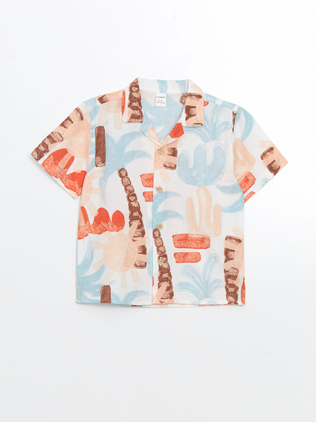 LCW ECO Resort Collar Printed Boys' Shirt -S5KV46Z1-LRA
