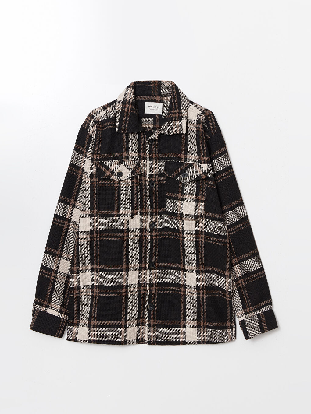 Siyah Regular Fit Ekose Erkek Oduncu Gömlek Ceket-9