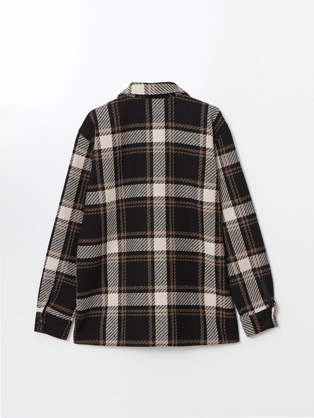 Siyah Regular Fit Ekose Erkek Oduncu Gömlek Ceket-10