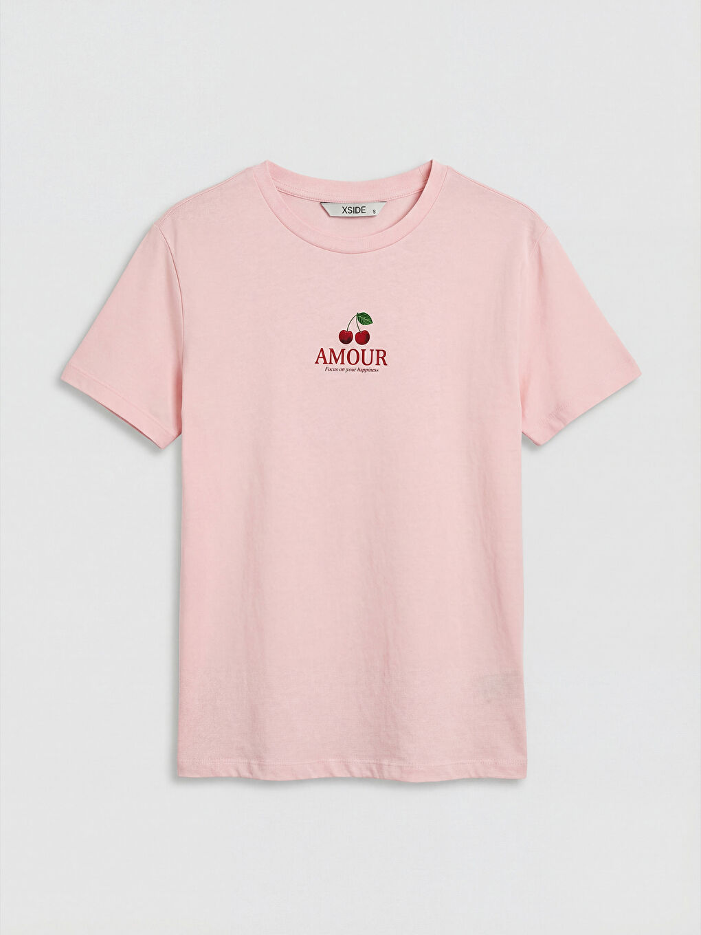 تيشيرت مطبوع بياقة دائرية للسيدات