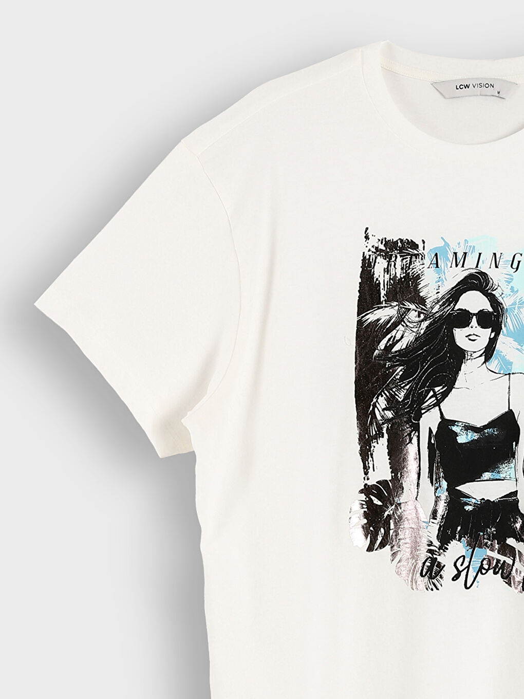 Crew Neck Printed Women's T-Shirt-3