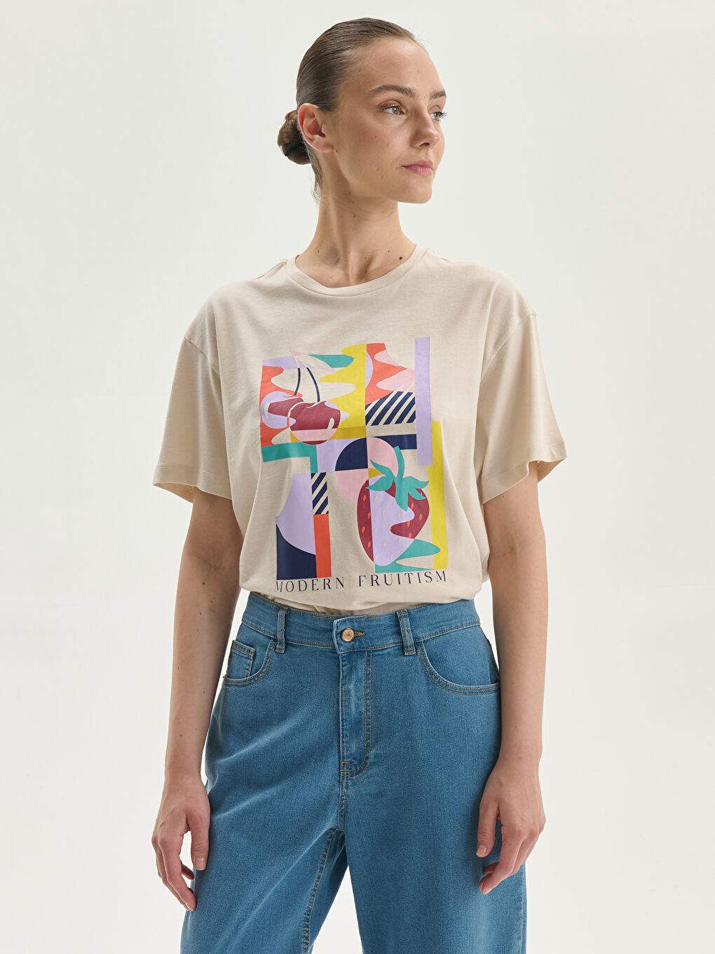 Crew Neck Printed Women's T-Shirt -S5KY09Z8-FZJ