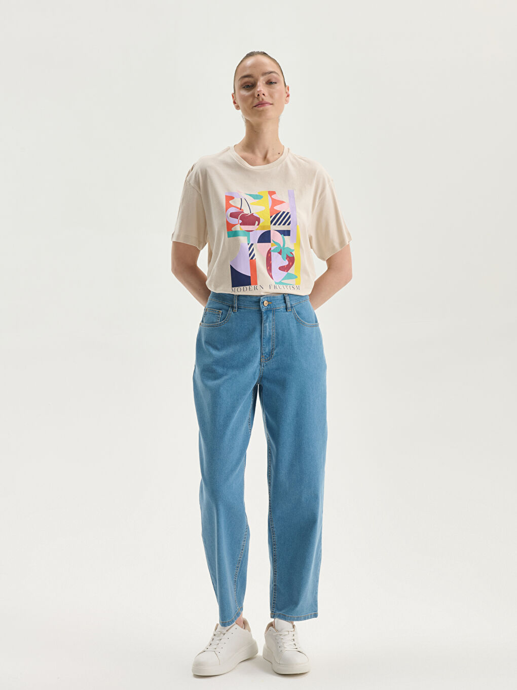 Crew Neck Printed Women's T-Shirt -S5KY09Z8-FZJ