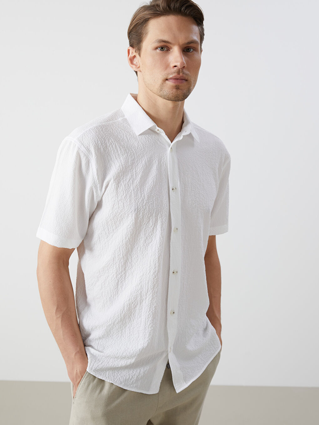 LCW Vision Regular Fit Short Sleeve Men's Shirt -W55111Z8-R9J