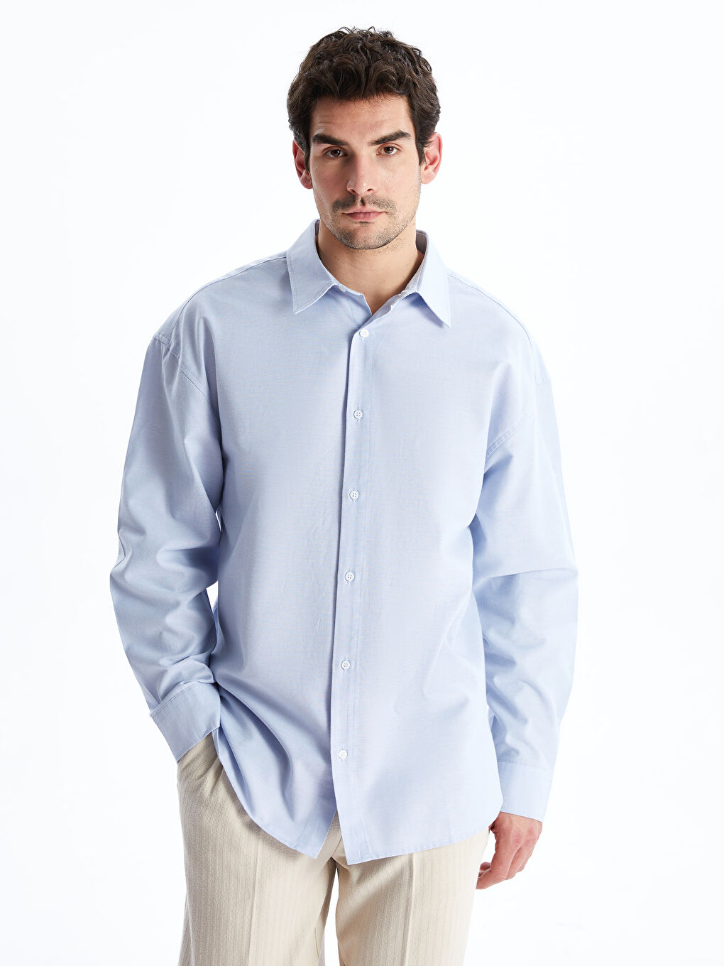 LCW Vision Relaxed Fit Long Sleeve Men's Shirt -W55129Z8-Z2P
