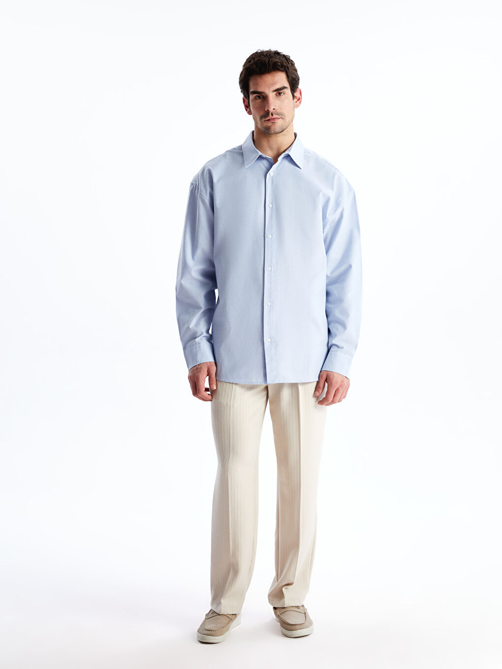 LCW Vision Relaxed Fit Long Sleeve Men's Shirt -W55129Z8-Z2P