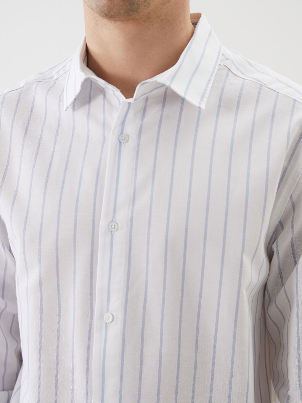 Regular Fit Short Sleeve Striped Oxford Men's Shirt-2