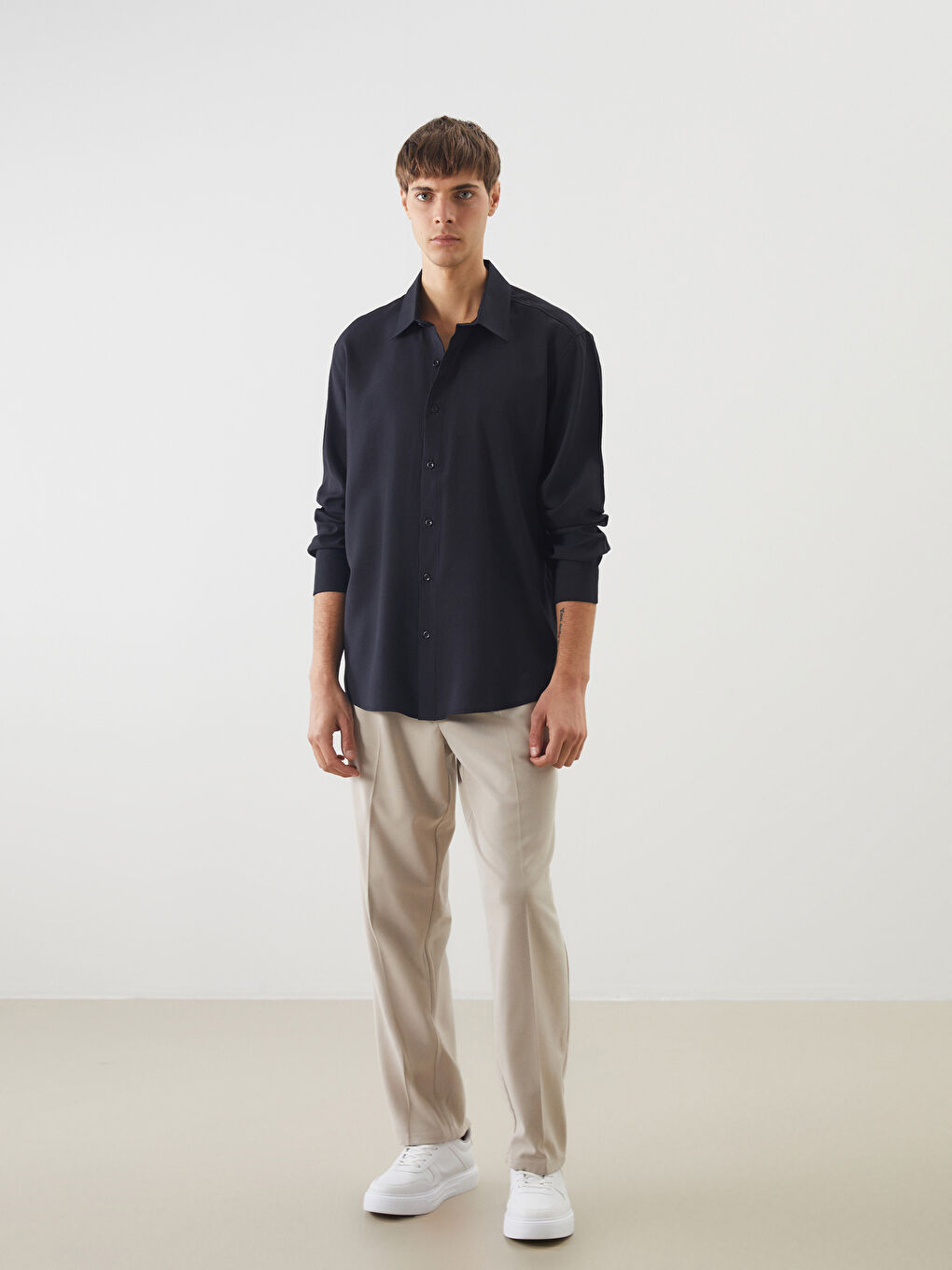 LCW Vision Relaxed Fit Long Sleeve Men's Shirt -W55142Z8-CVL