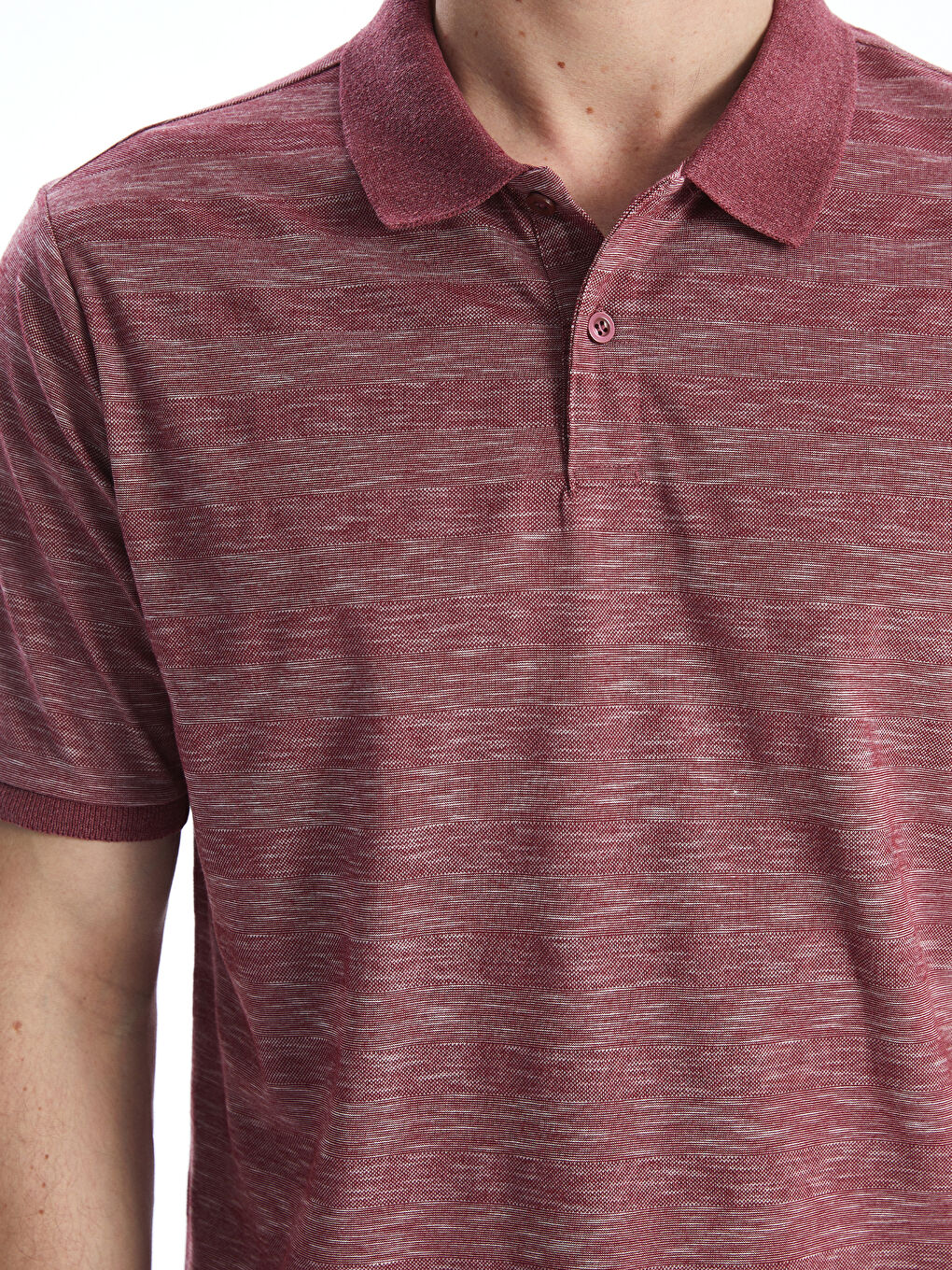 Bordo Polo Yaka Desenli Erkek PikeTişört-2