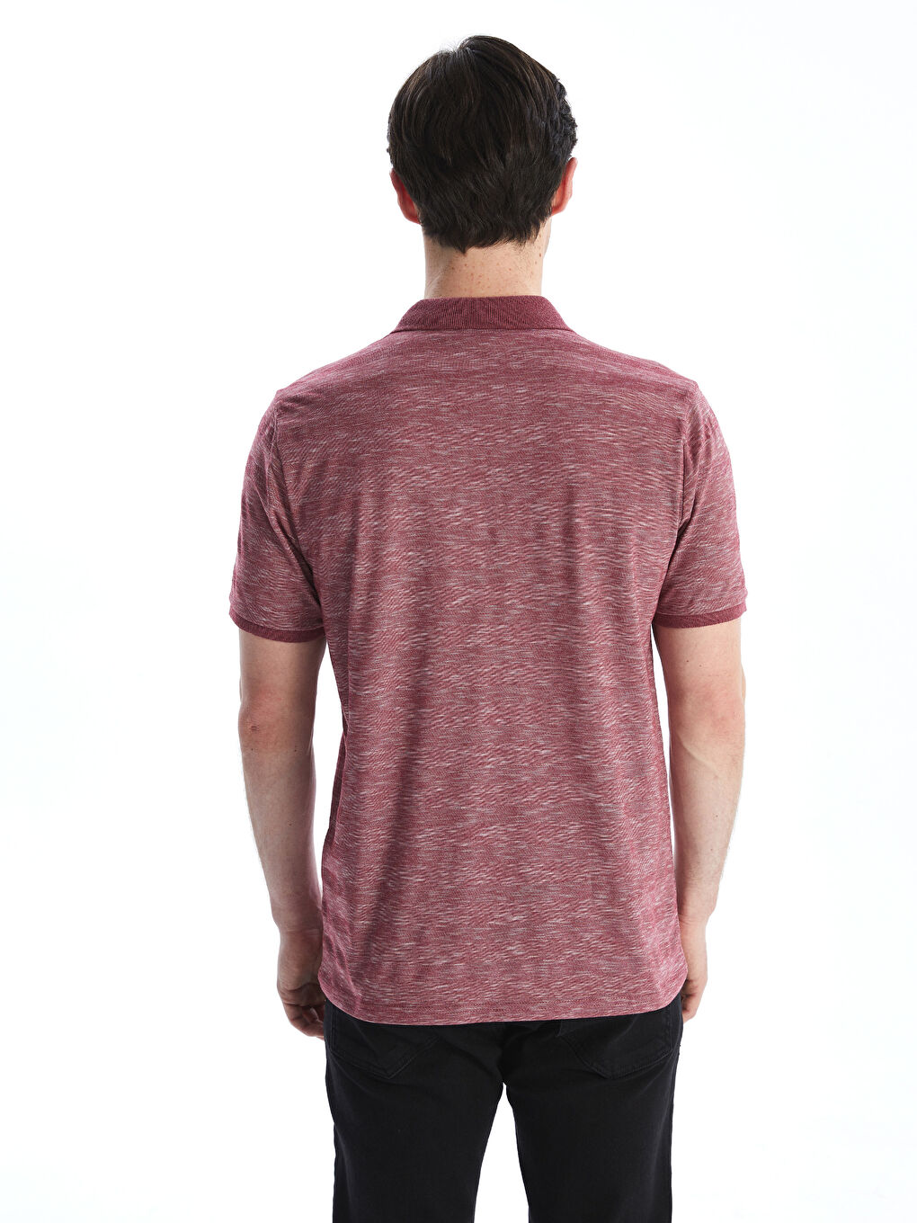 Bordo Polo Yaka Desenli Erkek PikeTişört-3