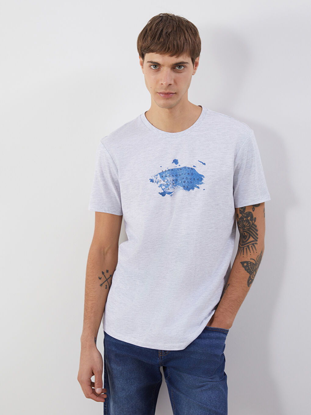 LCW ECO Crew Neck Printed Men's T-Shirt -S5KY59Z8-D5P