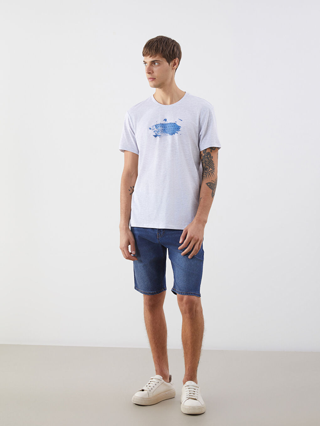 LCW ECO Crew Neck Printed Men's T-Shirt -S5KY59Z8-D5P