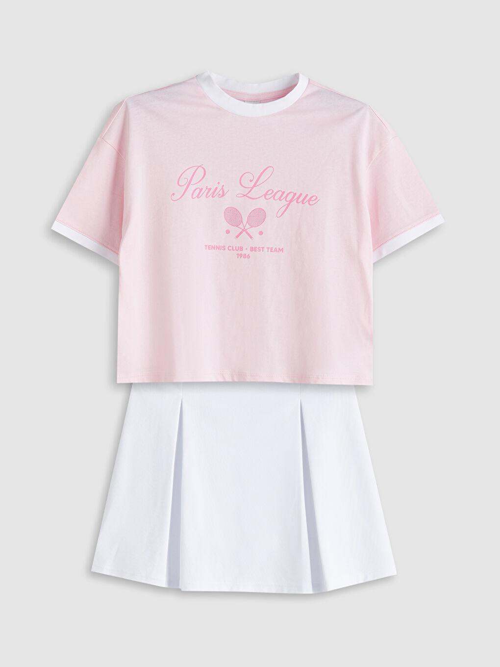 LCW Kids Crew Neck Girl's T-Shirt and Short Skirt -S5L006Z4-FYX