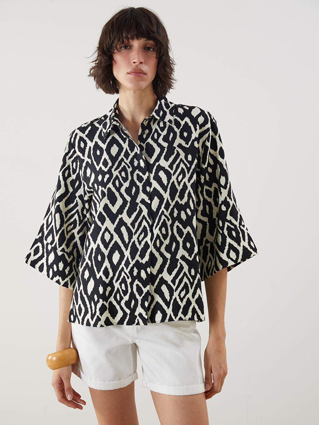 LCW Vision Patterned Women's Shirt -S5L007Z8-LQJ