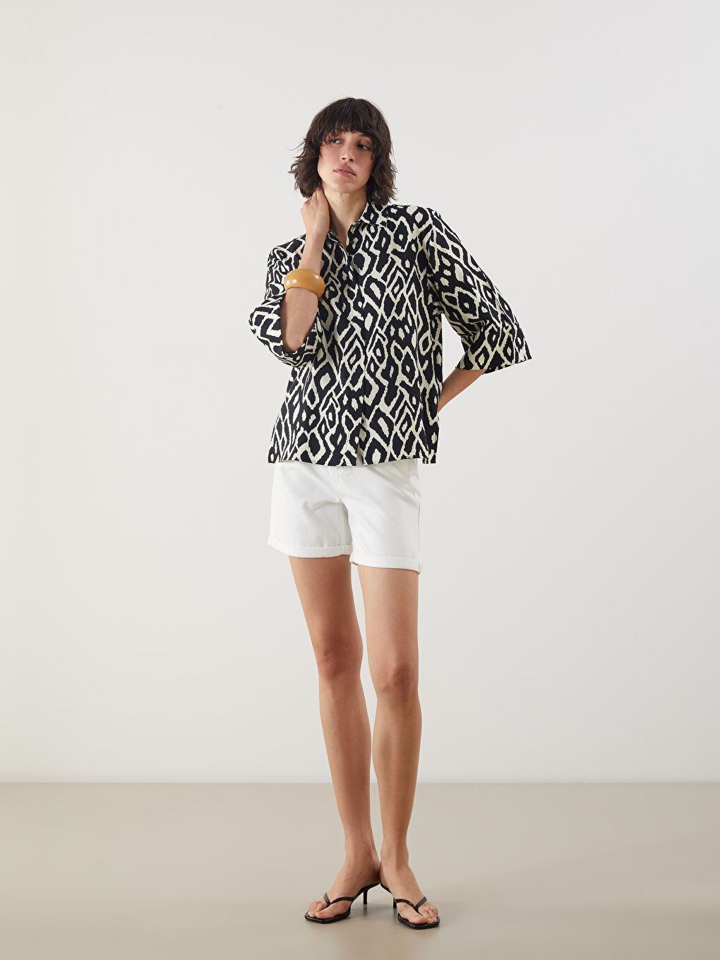 LCW Vision Patterned Women's Shirt -S5L007Z8-LQJ
