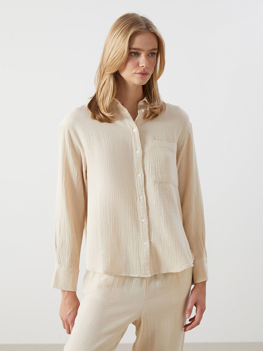 Loose Fit Muslin Women's Shirt-1