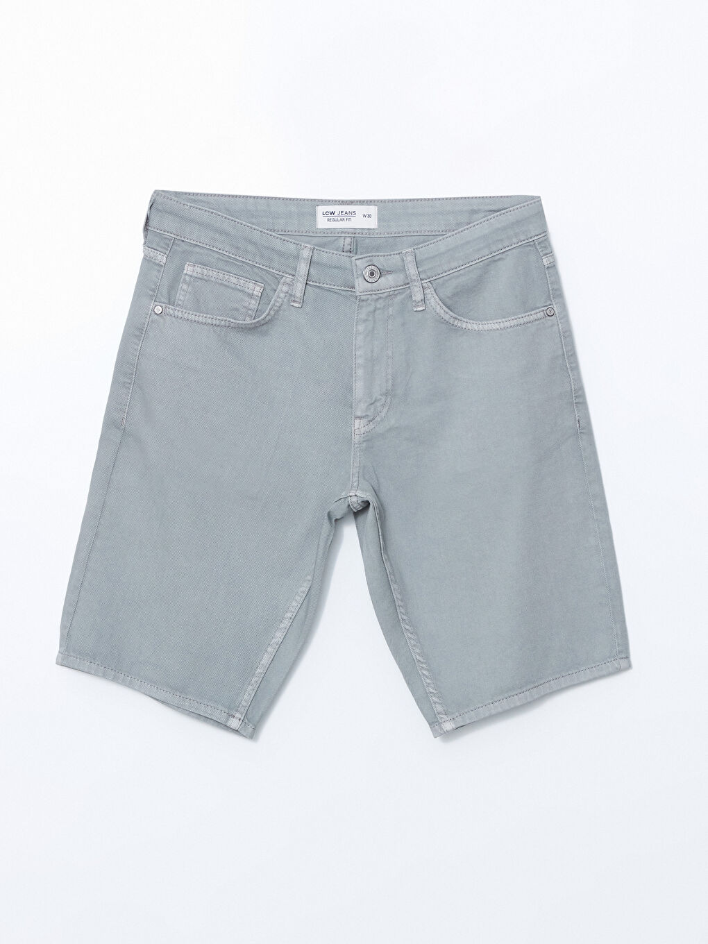 Antrasit Standart Kalıp Erkek Jean Şort-4