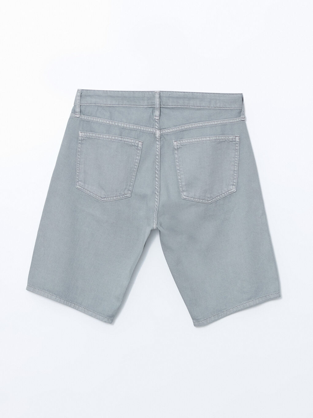 Antrasit Standart Kalıp Erkek Jean Şort-5