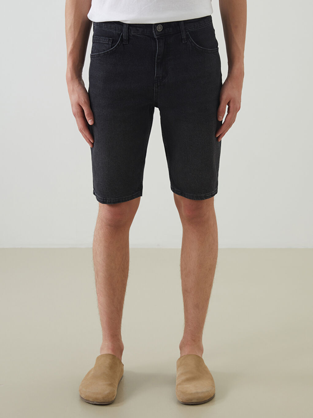 Slim Fit Men's Denim Shorts -S5L079Z8-M0U