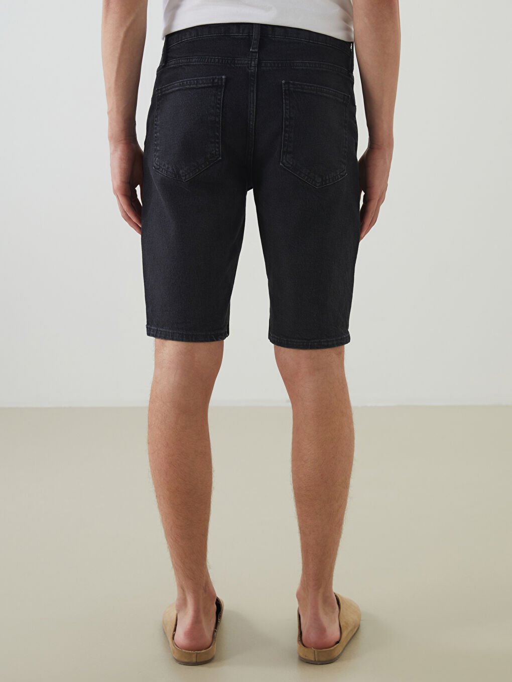 Slim Fit Men's Denim Shorts -S5L079Z8-M0U