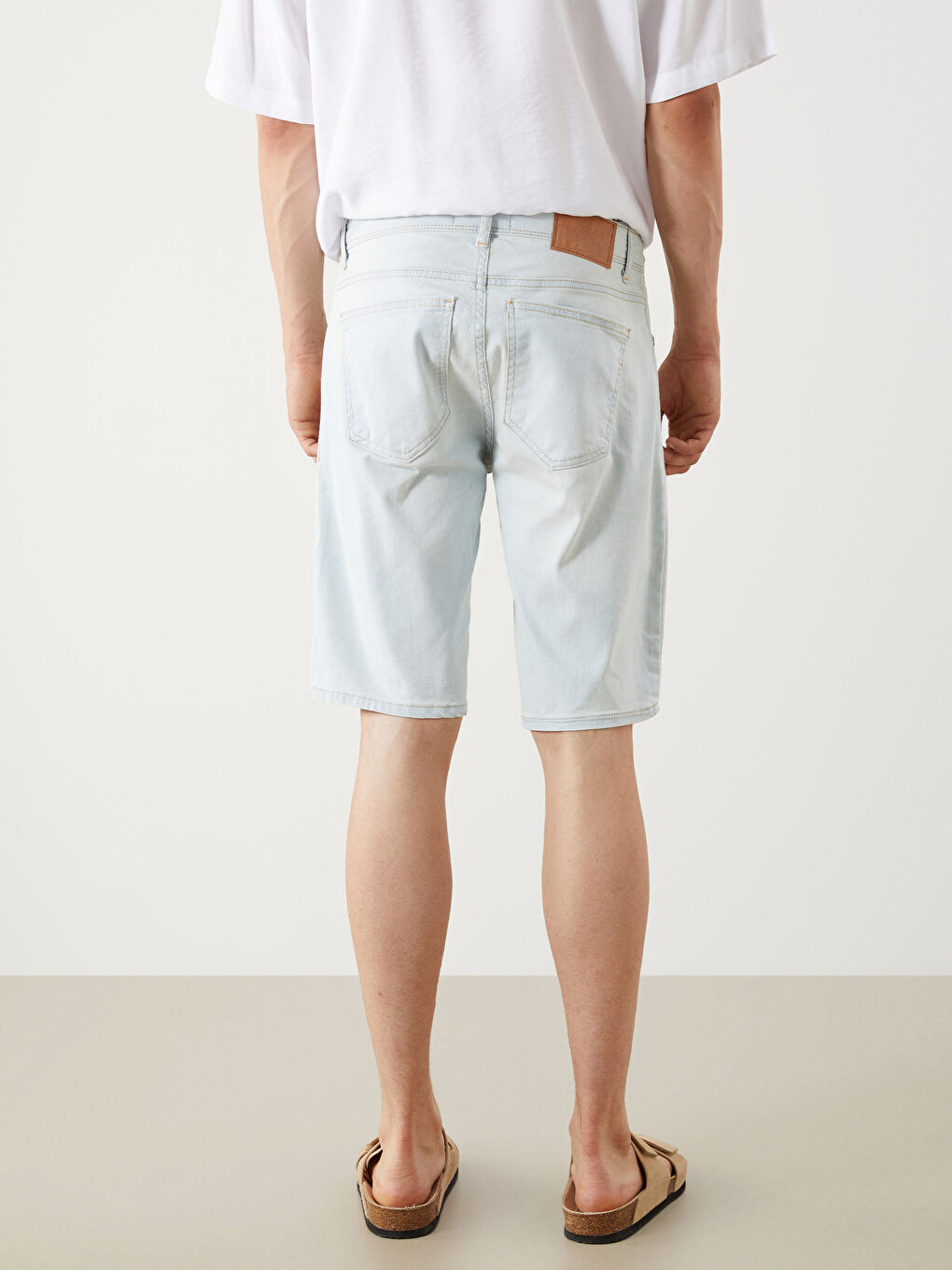 İndigo Süper Skinny Fit Erkek Jean Şort-3