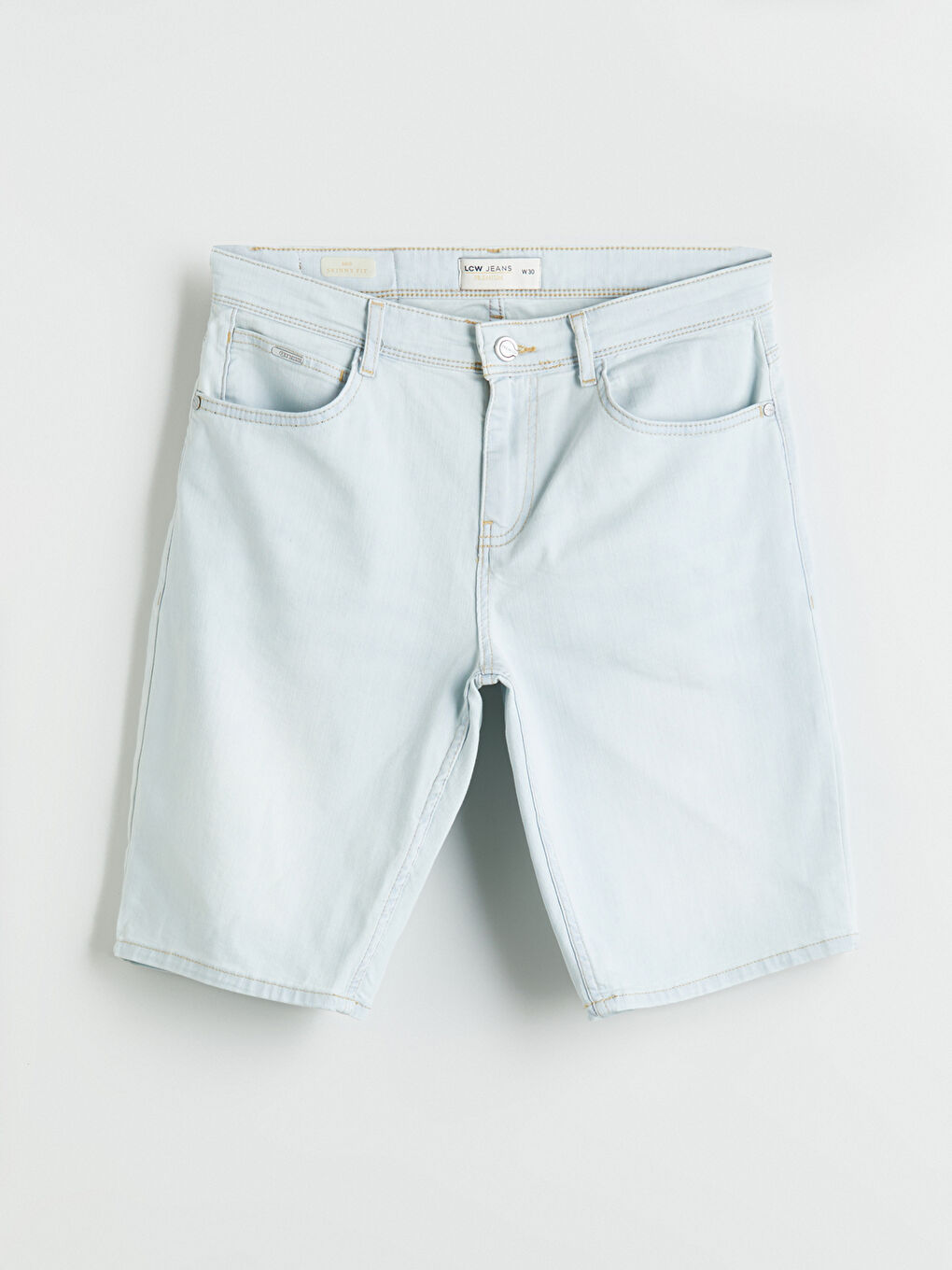 İndigo Süper Skinny Fit Erkek Jean Şort-4