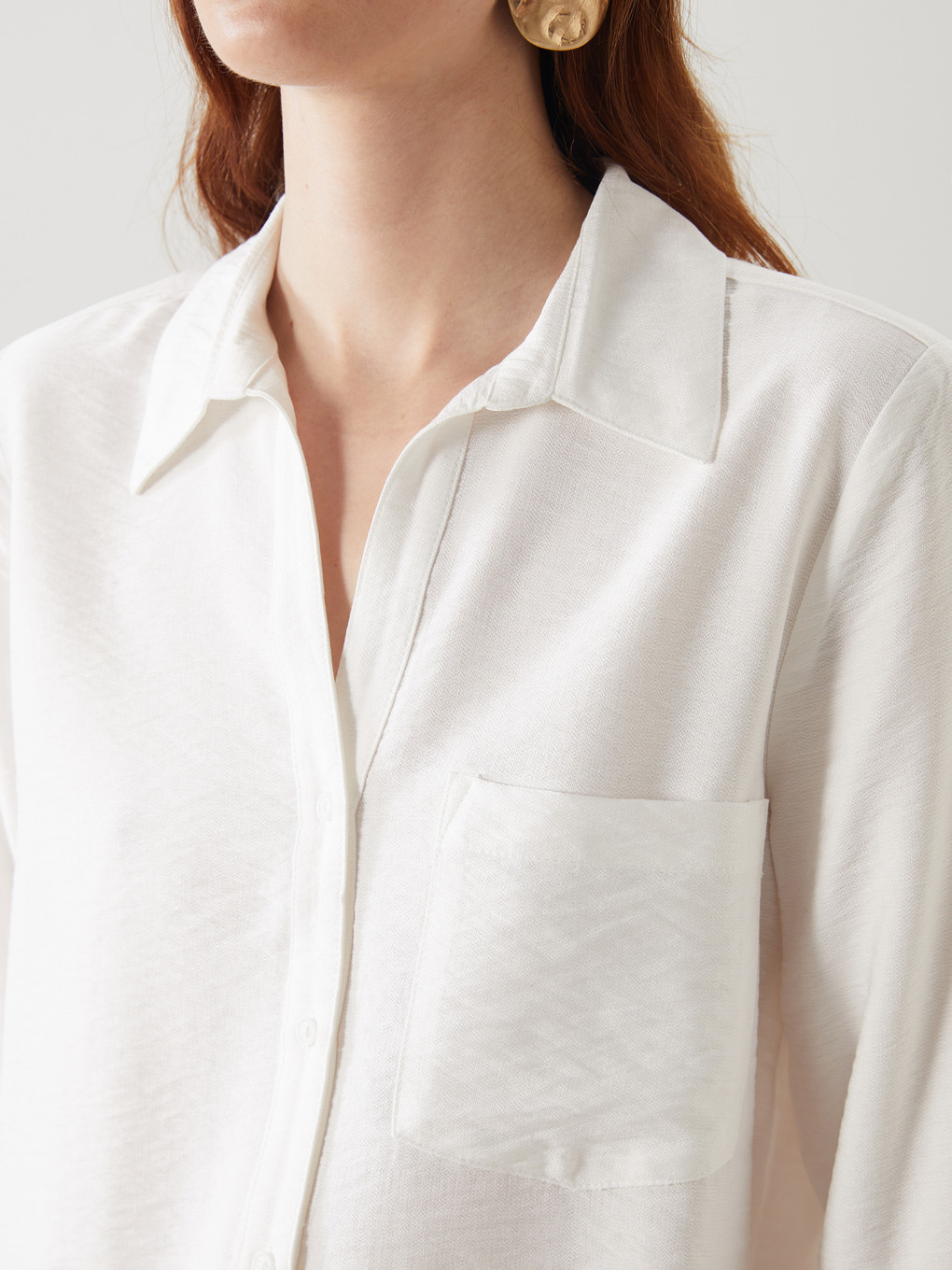 Plain Long Sleeve Dobby Women's Shirt-4
