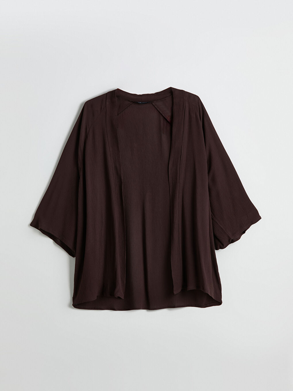 Kimono Oversize Texturé à Col Châle pour Femmes-4